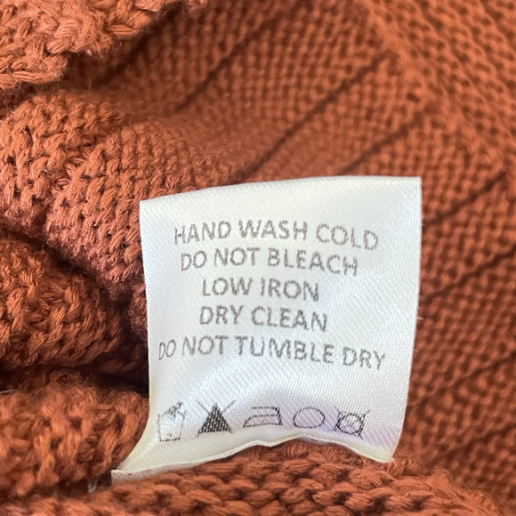 Rust Ribbed Flare Sleeve Knit Sweater Peplum Hem Boho Fall Cottagecore Chic S - Picture 4 of 8